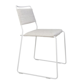 One Wire Chair - White Frame & melange cushions