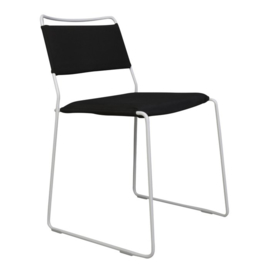 One Wire Chair - White Frame & black cushions