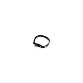 BZ Kattenhalsband met belletje zwart 10 x 30 cm
