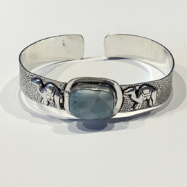 Larimar armcuff 925 sterling zilverplated