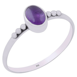 Amethyst  oval  in bezel setting size 8/5