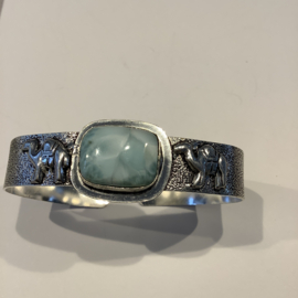 Larimar armcuff 925 sterling zilverplated