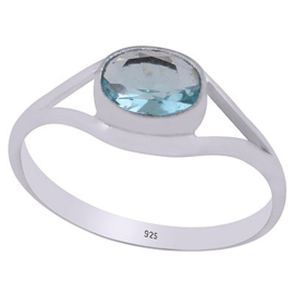 Blue Topaz facet liggend ovaal  maat 17