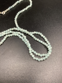 Aquamarine necklace 48 cm facet 2 mm beads