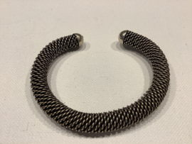 Zilver plated armcuff open oxidised