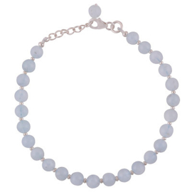 Aquamarine 6 mm beads and silver beads