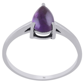 Amethyst Drop in prong setting size 6