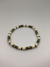 Heishi bead with Howlite And imperial Jasper