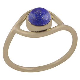 Lapiz Lazuli brass ring maat 18