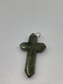 Jade kruis pendant 4.5 cm
