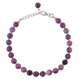 Charoite 6 mm beads and silver beads