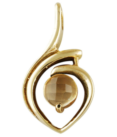 Brass pendant with facet Tiger eye