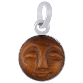 Goudsteen smile face mini pendant