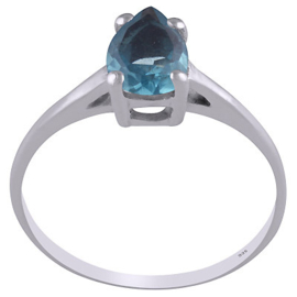 Blue Topaz facet druppelvorm maat 19