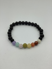 Chakra with lava 18 Cm With 6 mm beads