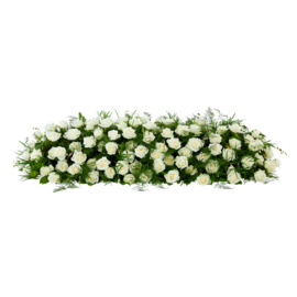 Kiststuk witte rozen