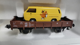 Roco H0 goederenwagon Niederbordwagon DB met VW T3 DBP ovp