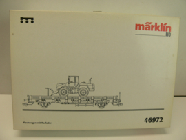 Märklin H0 Goederenwagon Flachwagen met Wiking bulldozer Schwarz   DB wisselstroom ovp 46972