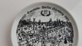 Schotel opdruk 150 Jahre Deutsche Eisenbahnen 1835 - 1985  / 65 Jahre Eisenbahn Dörfler - Nürnberg 1920 - 1985