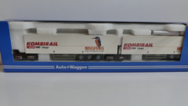Roco H0 goederenwagon Kombirail DB dubbele set Roadrailer Europa SBB Cargo Migros ovp 1903