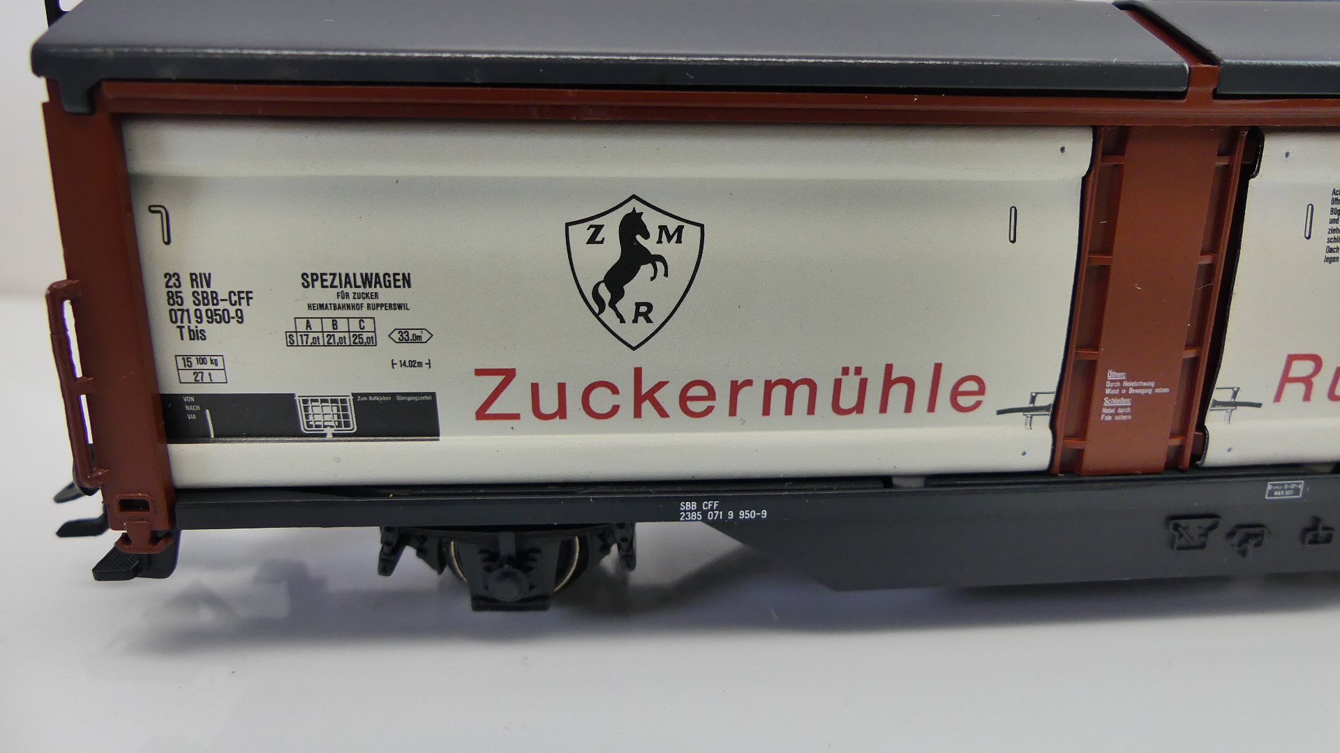 Märklin H0 goederenwagon SBB-Schiebewandwagen Rupperswil Zuckermühle ovp 4833