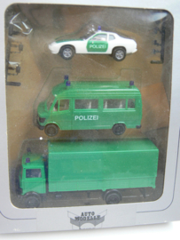 Herpa 1:87 H0 Polizei set Porsche en Mercedes Benz modellen ovp 7524