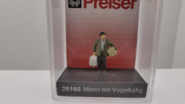 Preiser H0 man met vogelkooien ovp 28160