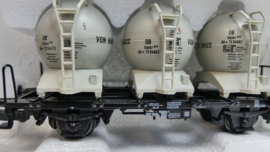 Roco H0 goederenwagon Behältertragwagen Silocontainer Set Von Haus zu Haus DB ovp 46520