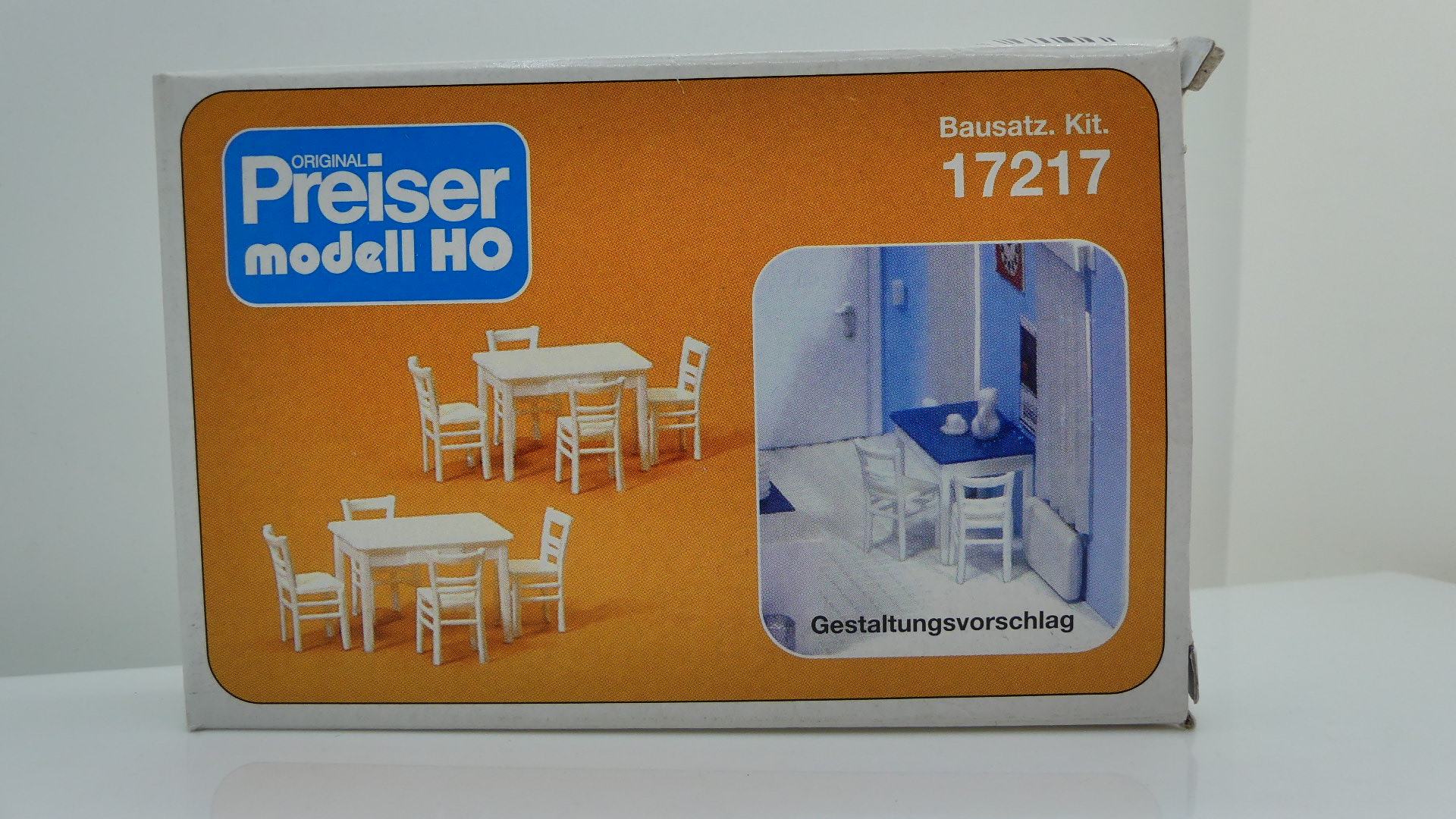 Preiser 1:87 H0 bouwdoos tafel en stoelen ovp 17217