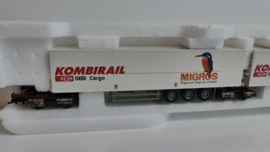 Roco H0 goederenwagon Kombirail DB dubbele set Roadrailer Europa SBB Cargo Migros ovp 1903