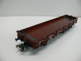 Märklin H0 Goederenwagon Flachwagen met Wiking bulldozer Schwarz   DB wisselstroom ovp 46972