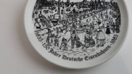 Schotel opdruk 150 Jahre Deutsche Eisenbahnen 1835 - 1985  / 65 Jahre Eisenbahn Dörfler - Nürnberg 1920 - 1985