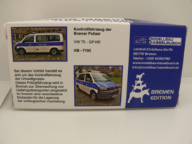 Rietze 1:87 H0 VW T5 GP KR gelimiteerde uitgave  Polizei Bremen ovp 7192 Hasselbusch Modellbau