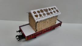 Märklin H0  goederenwagon Lageboordwagen met speculaashuis kerst 2013 DB ovp  48413