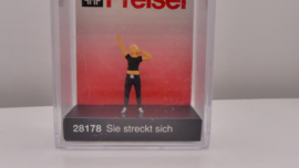 Preiser 1:87 H0 vrouw strekt zich uit ovp 28178