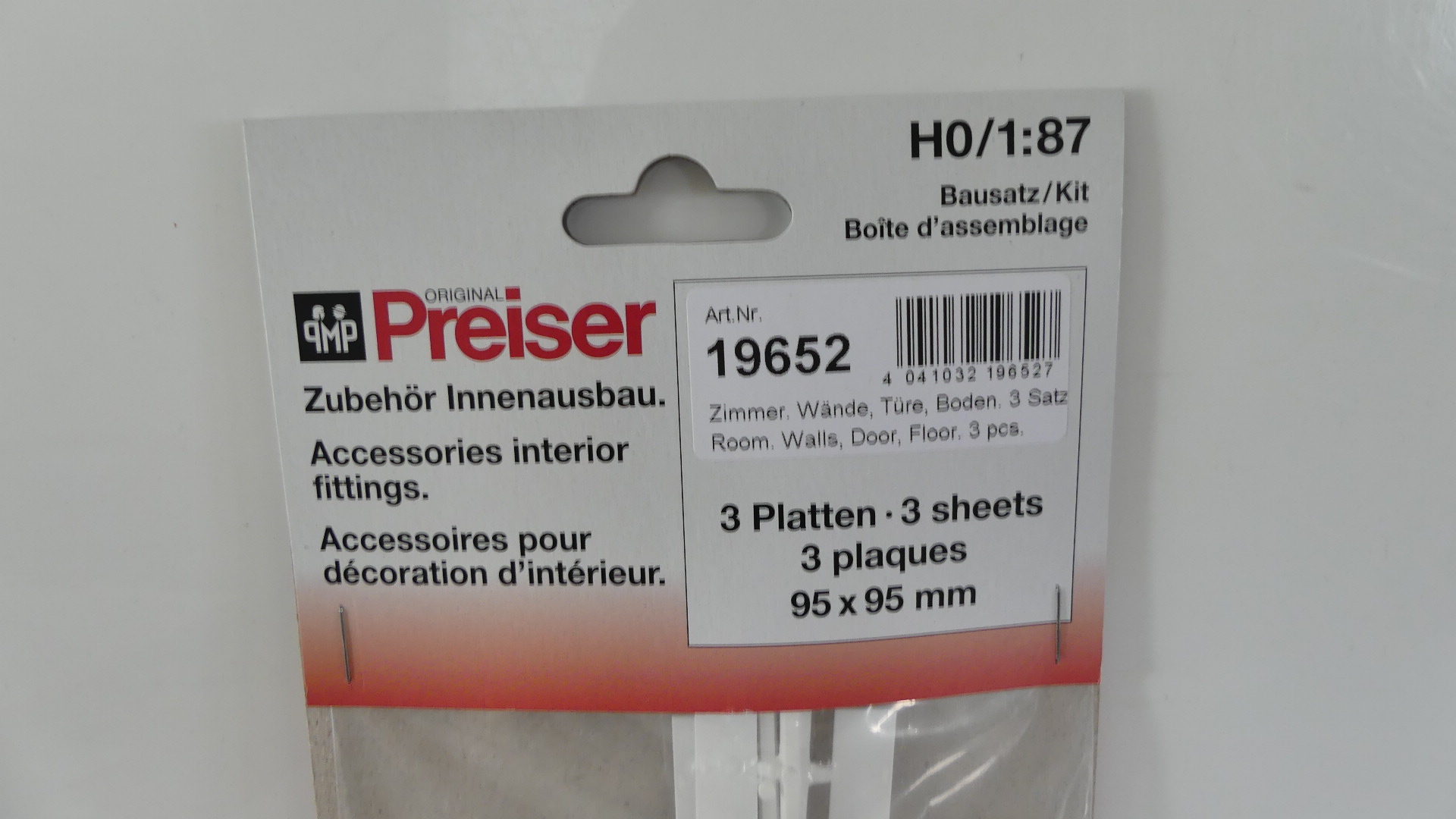 Preiser 1:87 H0 wanden en vloeren ovp 19652