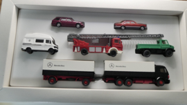 Wiking 1:87 H0 set 7 delig, Mercedes auto's Camper Brandweer enz ovp 23F