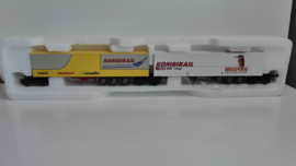 Roco H0 goederenwagon Kombirail DB dubbele set Roadrailer Europa SBB Cargo Migros ovp 1903