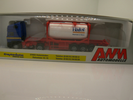 AWM 1:87 H0 Vrachtwagen MAN container / silo transport H&R Haarmann & Reimer Kreykenbohm Holzminden ovp 50943.1