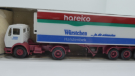 Herpa 1:87 H0 vrachtwagen Mercedes Hareico Würstchen Halstenbek ovp