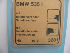 GERESERVEERD                       Viessmann 1:87 H0  BMW 535 i met verlichting ovp 3201