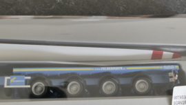 Herpa 1:87 H0 Zwaartransport Scania R HL Teletrailer-Sattelzug met Windturbinebladen Felbermayr ovp 907453
