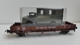 Piko H0  goederenwagon Röngenwagon Huckepack-Verkehr DBP ovp 72008 Deutsche Post-serie