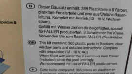 Faller 1:87 H0 bouwdoos zwembad met functie en figuren OVP 383