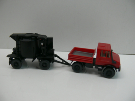 Wiking 1:87  H0  Mercedes Unimog met teeraanhanger ovp 40524