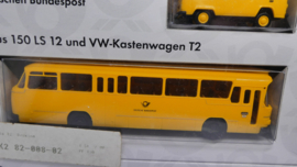 Brekina 1:87 H0 Magirus Bus 150 LS + VW T2  + Edition 12 Deutsche Post  OVP