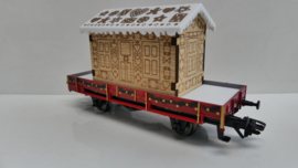 Märklin H0  goederenwagon Lageboordwagen met speculaashuis kerst 2013 DB ovp  48413