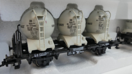 Roco H0 goederenwagon Behältertragwagen Silocontainer Set Von Haus zu Haus DB ovp 46520