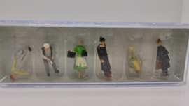 Preiser 1:87 H0 6x Diverse figuren samengesteld vervangende ovp