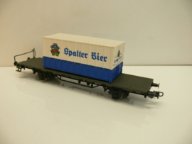 Piko H0  goederenwagon DB Lageboordwagen met container  Spalter Bier ovp L222601